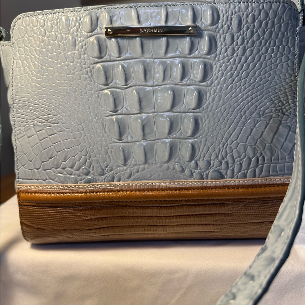Brahmin Carrie Crossbody Sky Viognier Genuine Leather Bag NWOT - Picture 4 of 13